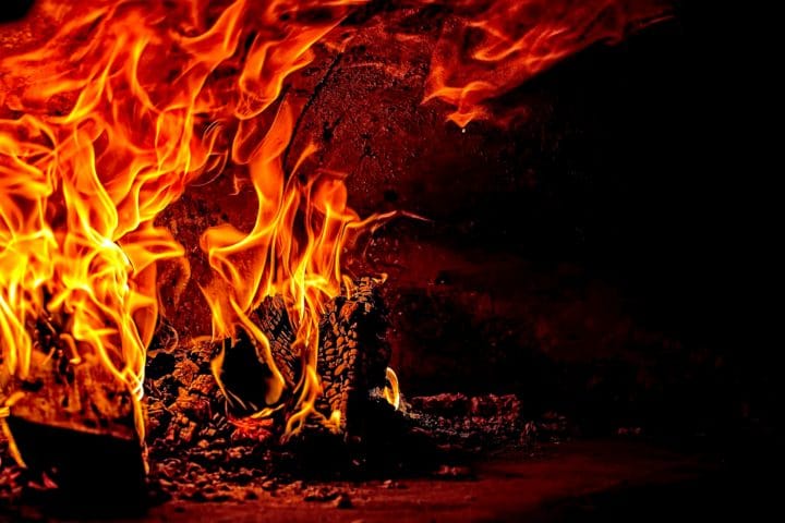 burning firelog