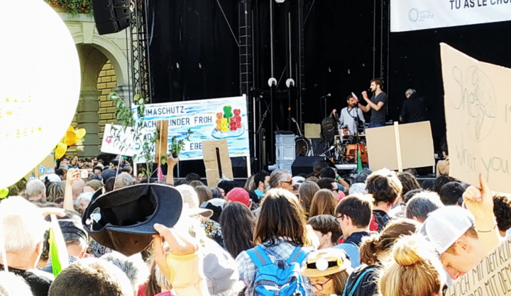 Benoît Ischer à la manif pour le climat à Berne