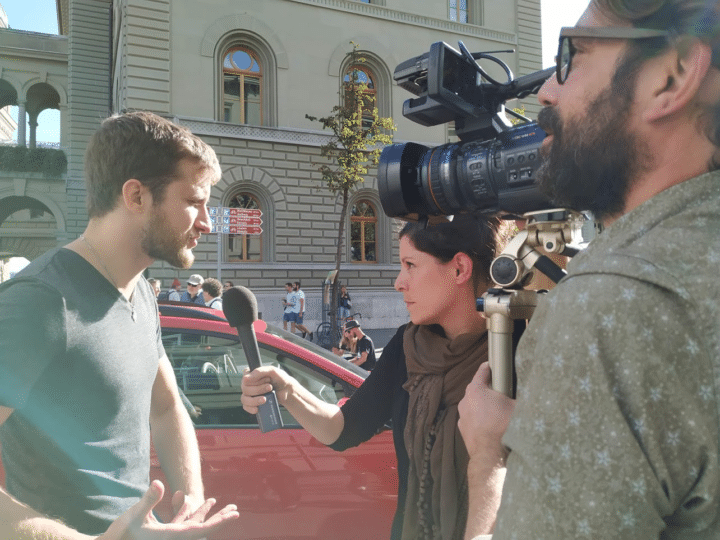 Benoît Ischer à la manif pour le climat à Berne